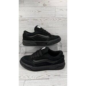 Vans Hylane Shoes Mens Size 6 Triple Black Skate Casual Sneakers Fat Tongue #303